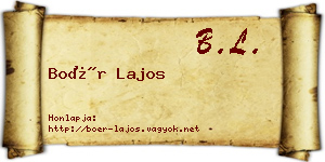 Boér Lajos névjegykártya