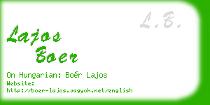 lajos boer business card